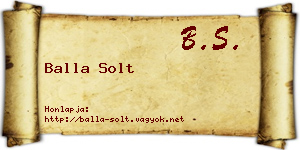 Balla Solt névjegykártya